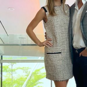 MANGO Mini Tweed Shift Dress with Pockets